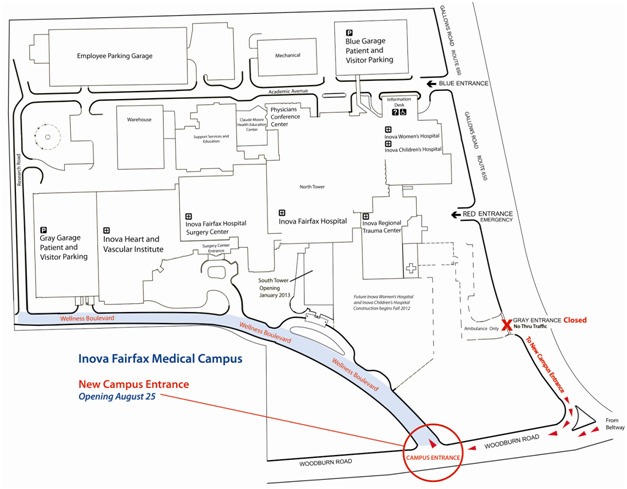 Inova Fairfax Medical Campus Wellness Boulevard Map