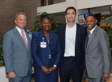 (L-R) Anthony Burchard, President, Inova Health Foundation; Deborah Addo, CEO, Inova Mount Vernon Hospital; Jeff Veatch, Inova Mount Vernon Contributor; Mark Moore, Inova Board member and Inova Mount Vernon Contributor