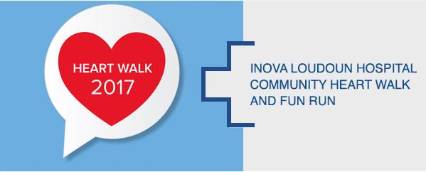 red heart with the words Inova Loudoun Community Heart Walk and Fun Run