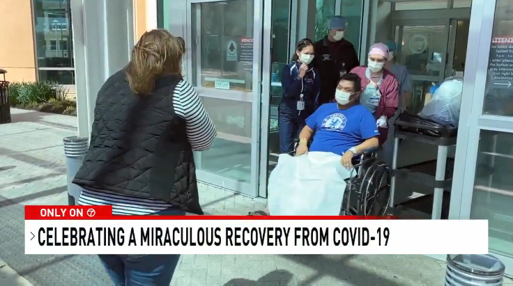 video of man leaving hospital in wheelchair